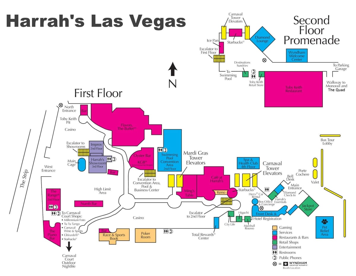 نقشه harrah's لاس وگاس
