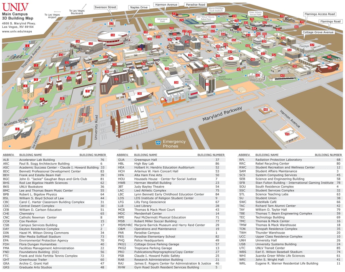 نقشه UNLV